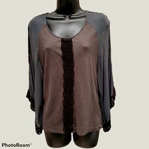 Language kimono sleeve top